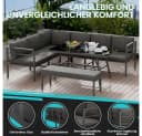 Melko Garten-Essgruppe Aluminium Glastisch Sitzbank Ecksofa Bild 3