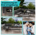 Melko Garten-Essgruppe Aluminium Glastisch Sitzbank Ecksofa Bild 4