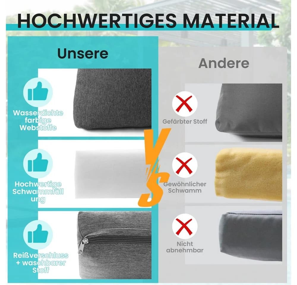 Melko Garten-Essgruppe Aluminium Glastisch Sitzbank Ecksofa - Bild 5