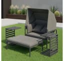 Melko Gartenlounge-Set Sonneninsel inkl. Sonnendach Aluminium Grau Bild 2