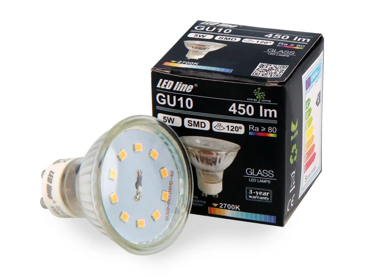 LED-Line GU10 LED-Leuchtmittel 5W Warmweiß 2700K 450 Lumen 3er Pack - Bild 2