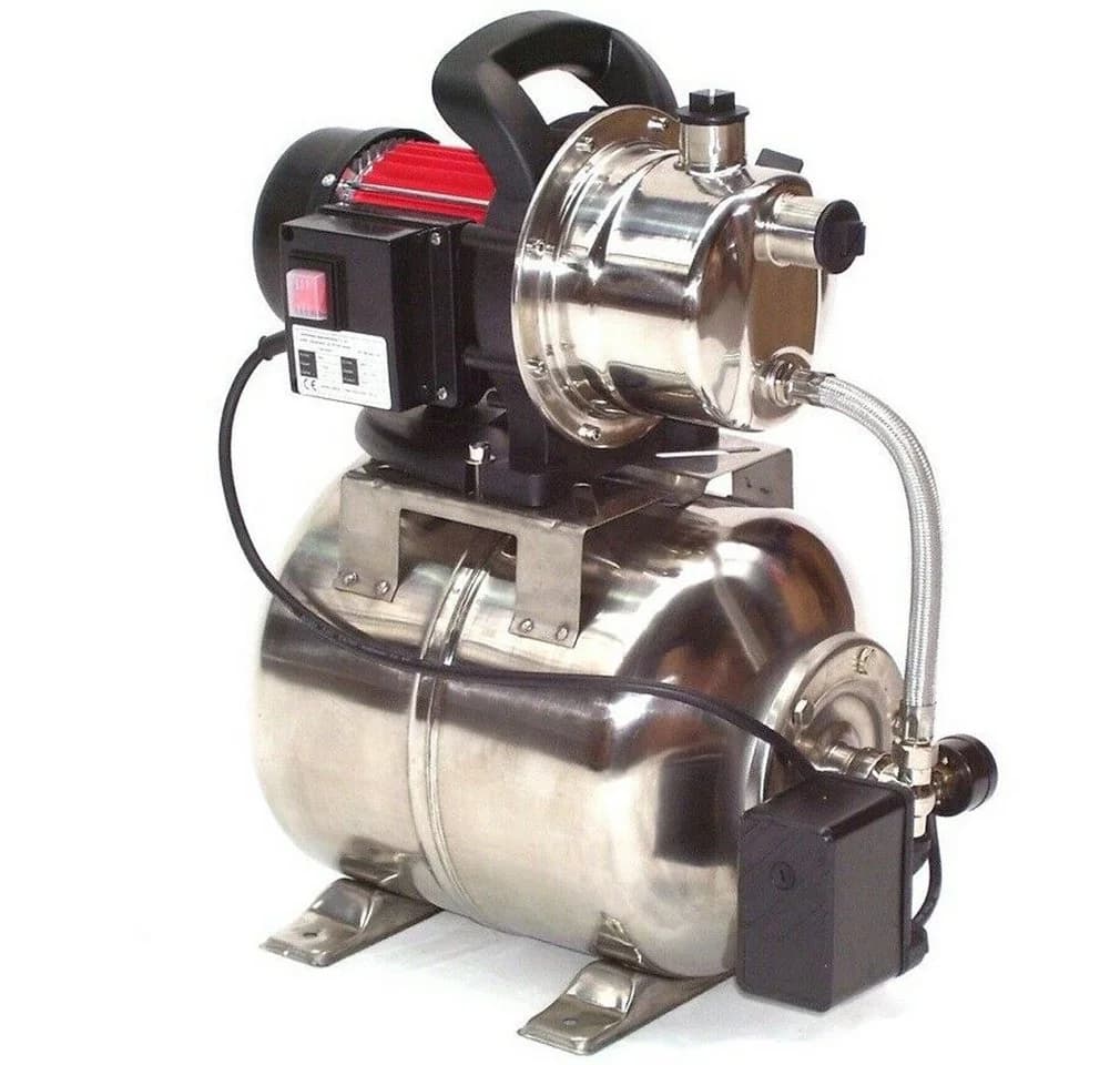 Apex Edelstahl Hauswasserwerk 1200W 3800L/h Gartenpumpe mit Druckkessel - Bild 5