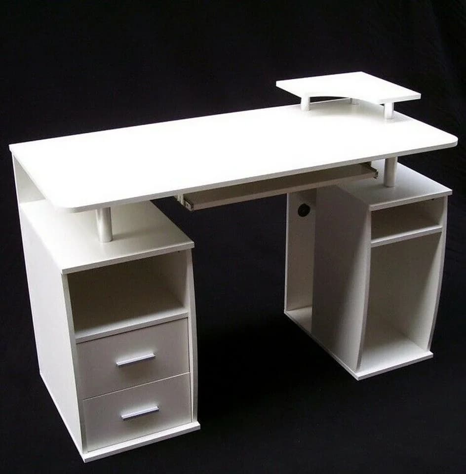 Apex Schreibtisch 120cm Weiß mit Schubladen und Druckerfach - Bild 3
