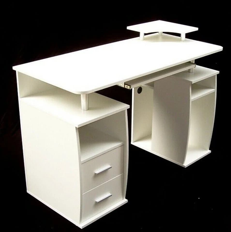 Apex Schreibtisch 120cm Weiß mit Schubladen und Druckerfach - Bild 5