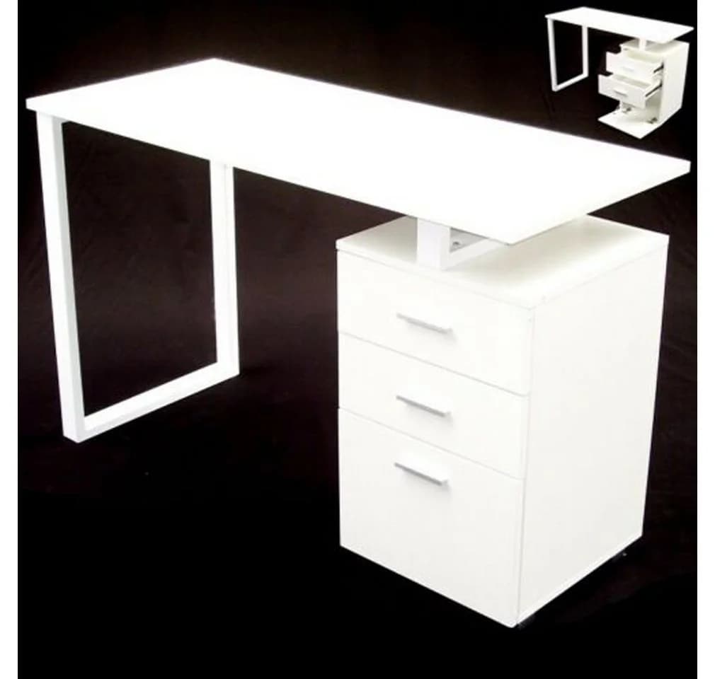 Apex Schreibtisch 120x50 Weiß mit Schubladen - Bild 2