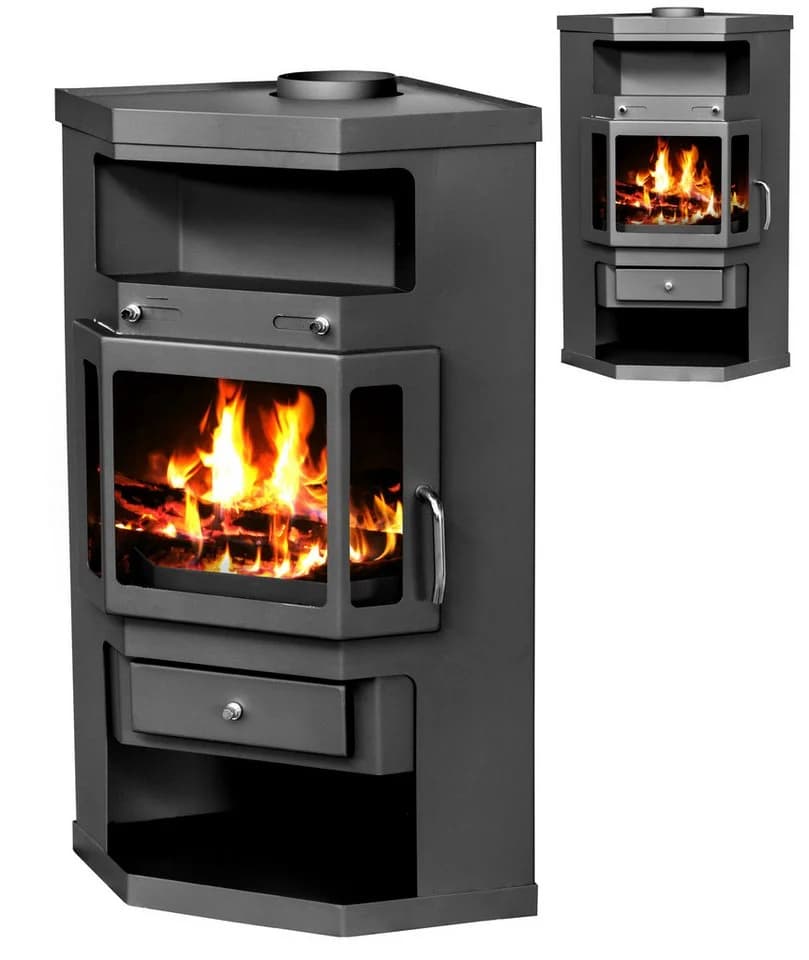 Apex Panorama Kaminofen 9kW Holzofen 3 Scheiben 3 seitig Heizofen 56320