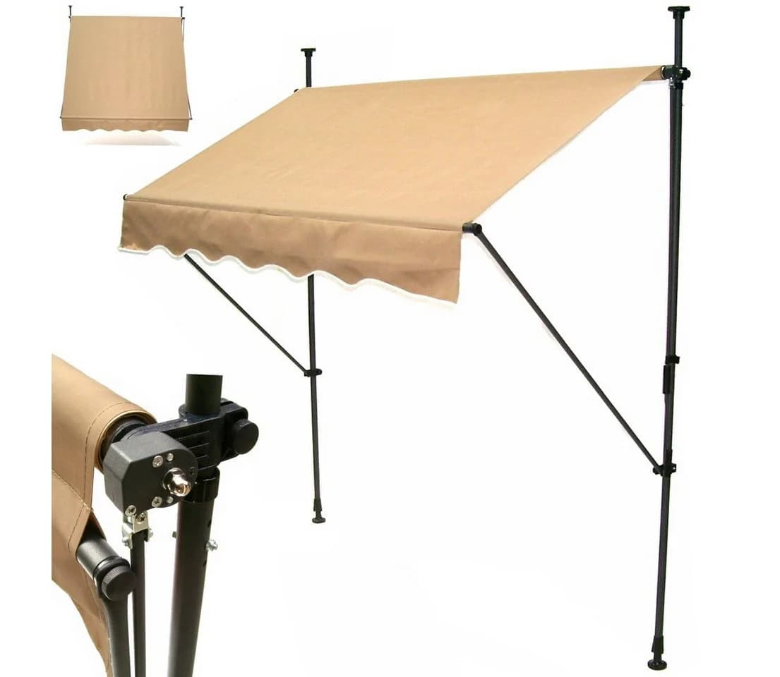 Apex Klemmmarkise mit Handkurbel Beige/Anthrazit - Bild 2
