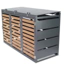 Apex Mülltonnenbox 3-fach 240L WPC Holzoptik Anthrazit Bild 1