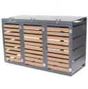 Apex Mülltonnenbox 3-fach 240L WPC Holzoptik Anthrazit Bild 3