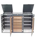 Apex Mülltonnenbox 3-fach 240L WPC Holzoptik Anthrazit Bild 5