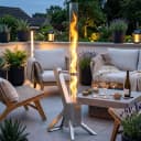 Apex Heizstrahler Pellet Feuersäule Edelstahl Bild 1