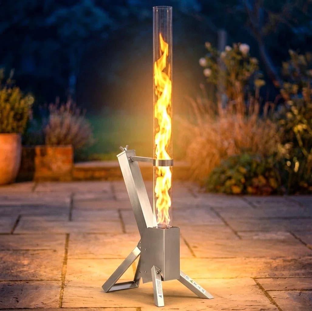 Apex Heizstrahler Pellet Feuersäule Edelstahl - Bild 2