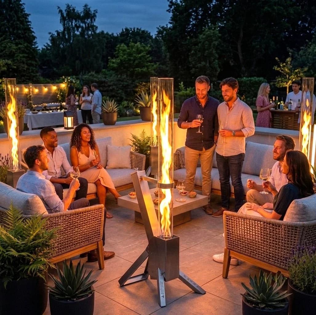 Apex Heizstrahler Pellet Feuersäule Edelstahl - Bild 3