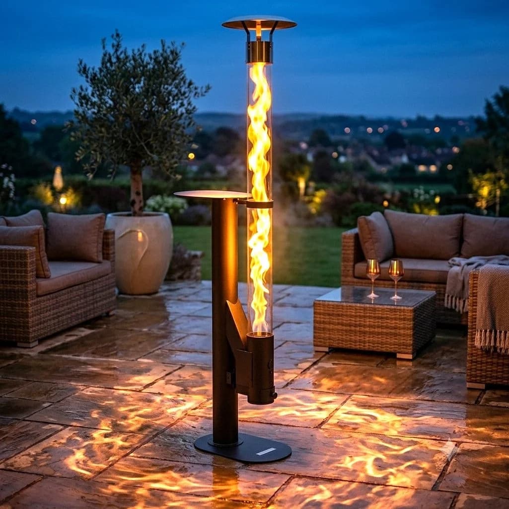 Apex XXL Pellet-Feuersäule 6,5 kW mit Glasrohr & Reflektor - Bild 2
