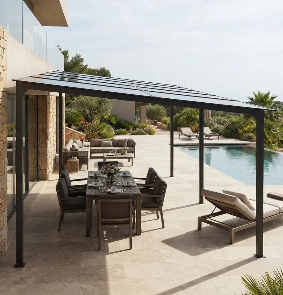 Apex Terrassendach 3x4,5m mit Hardtop-Dach und getönten Doppelstegplatten - Bild 5