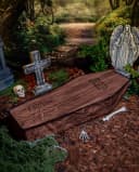 Horror-Shop Faltbarer Stoffsarg Braun 150 cm Halloween Deko Bild 1