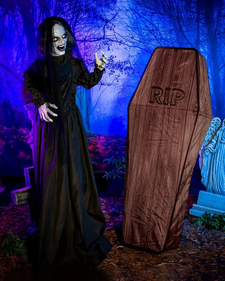 Horror-Shop Faltbarer Stoffsarg Braun 150 cm Halloween Deko - Bild 3