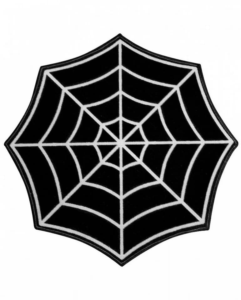 Horror-Shop Spinnennetz Teppich Schwarz-Weiß 100 cm