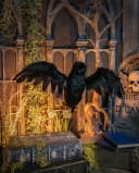 Horror-Shop Animierter Schwarzer Rabe mit Flügelschlag & Sound Bild 1