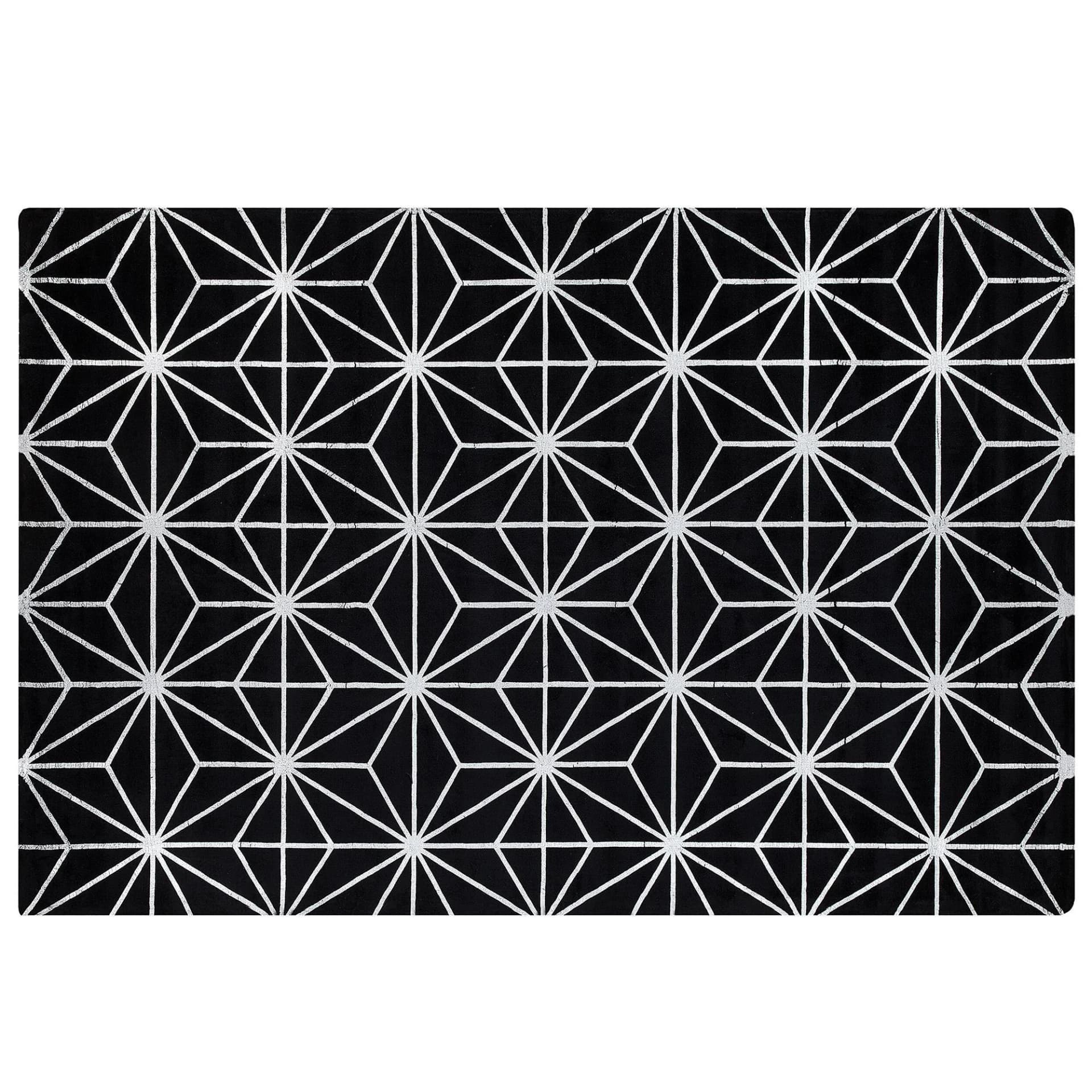 Beliani Kurzflor-Teppich Sibel Schwarz 230x160 cm