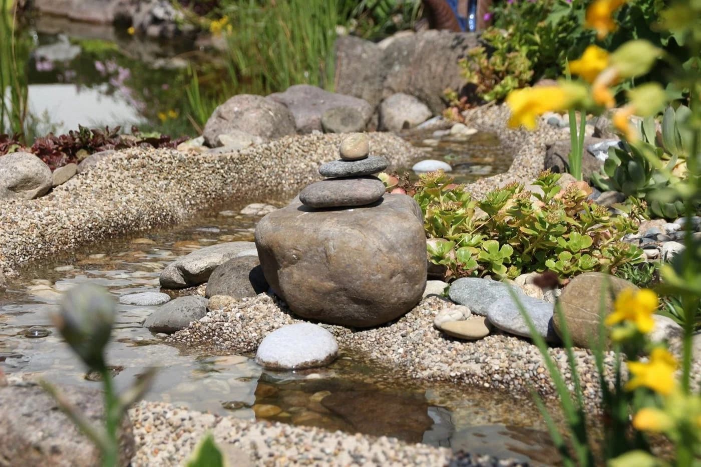 Aquagart Steinfolie Sandfarben 16m Teichrand Bachlauf - Bild 5