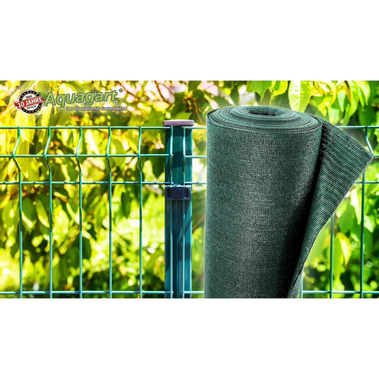 Aquagart 10m Schattiernetz Sichtschutz Windschutz Zaunblende