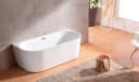 WELLTIME Badewanne Alvor Weiß Freistehend Acryl Oval Bild 1