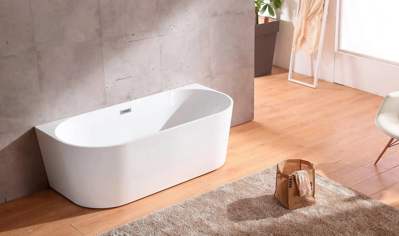 WELLTIME Badewanne Alvor Weiß Freistehend Acryl Oval