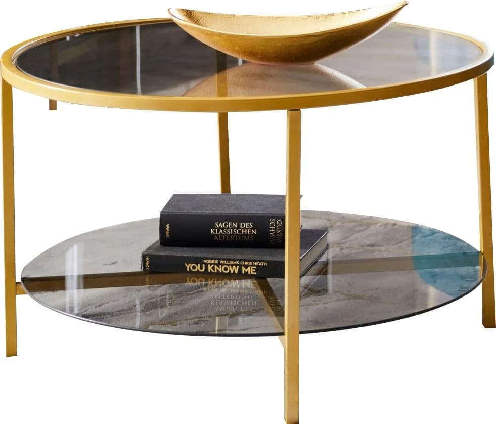 Paroli Couchtisch Modern Glas Metallic