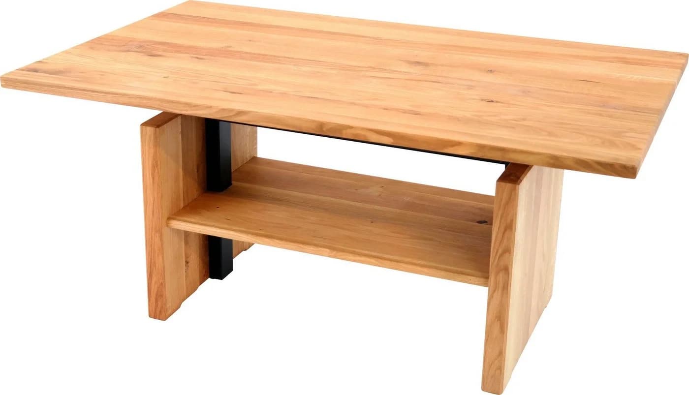 Couchtisch PAROLI Eiche Massivholz mit Ablage - Bild 2