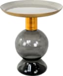PAROLI Beistelltisch Rund Aluminium Glas Gold Anthrazit Weiß Bild 2