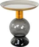 PAROLI Beistelltisch Rund Aluminium Glas Gold Anthrazit Weiß Bild 4