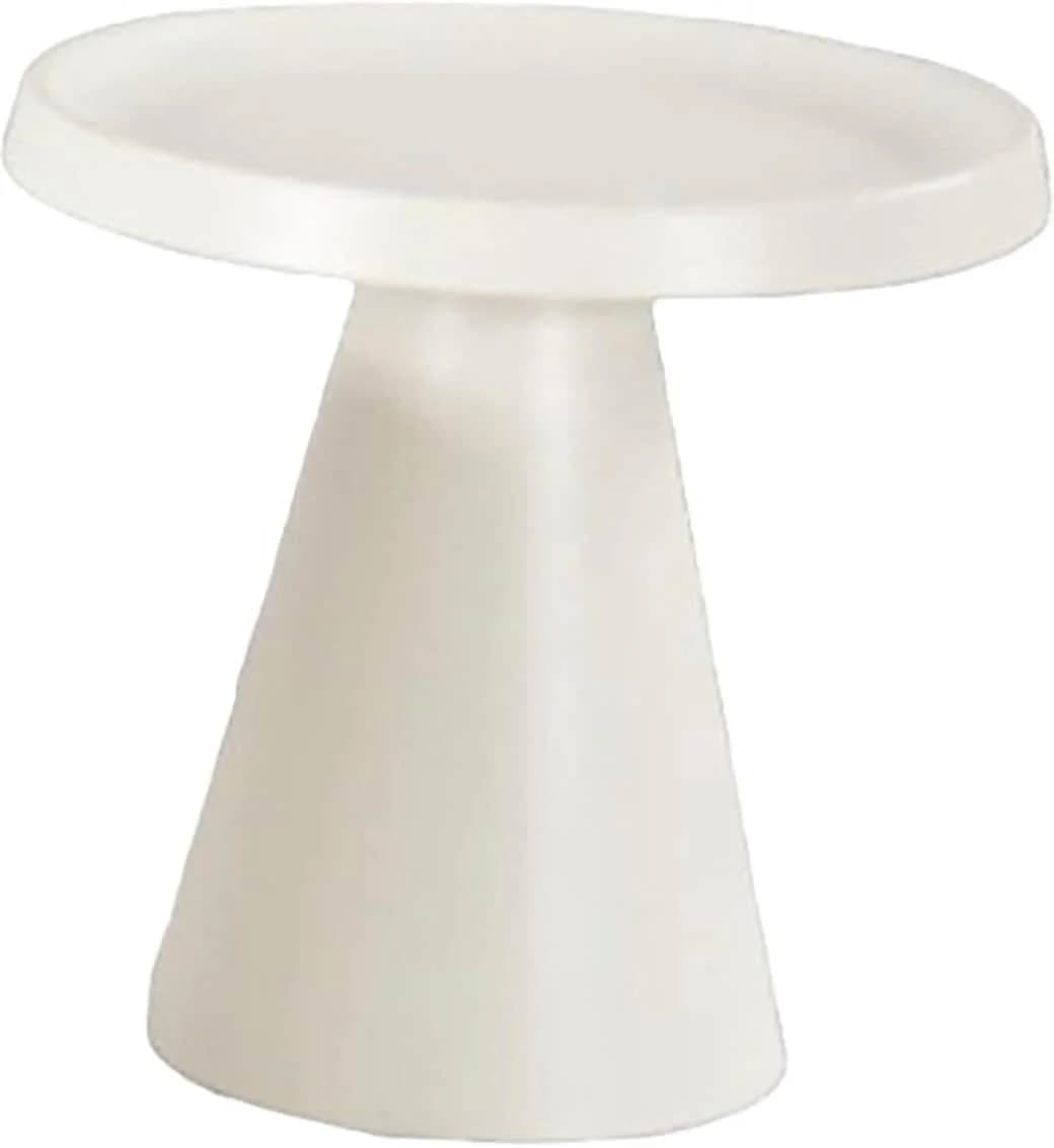 Couchtisch PAROLI Weiß Metall Rund Modern