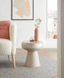 Beistelltisch PAROLI Beige Creme Säulengestell Glänzend Bild 1