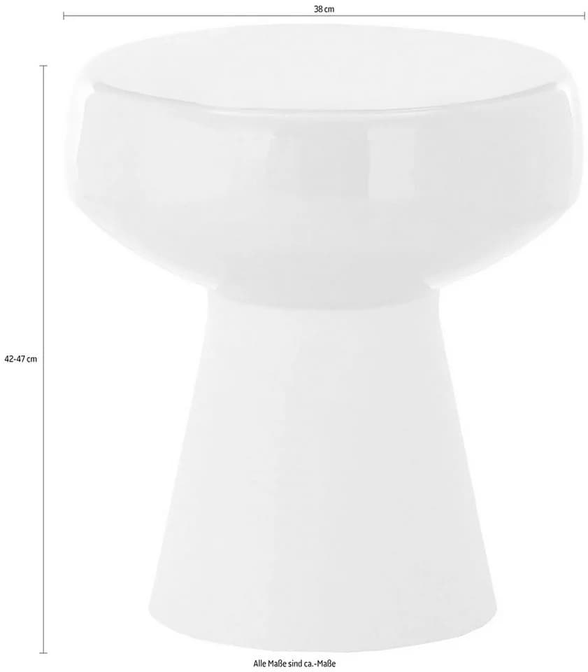 Beistelltisch PAROLI Beige Creme Säulengestell Glänzend - Bild 3
