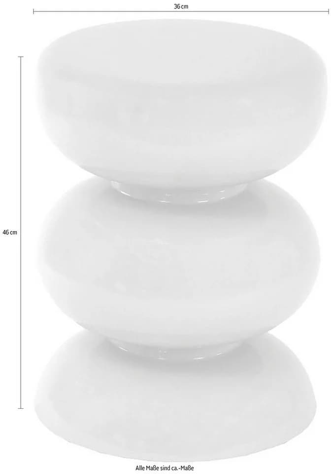 Beistelltisch PAROLI Creme Glänzend Eisen - Bild 3