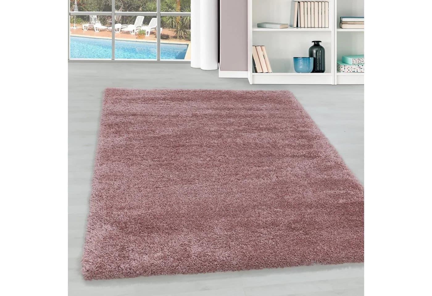 Teppium Teppich Unicolor Rosa Modern Einfarbig