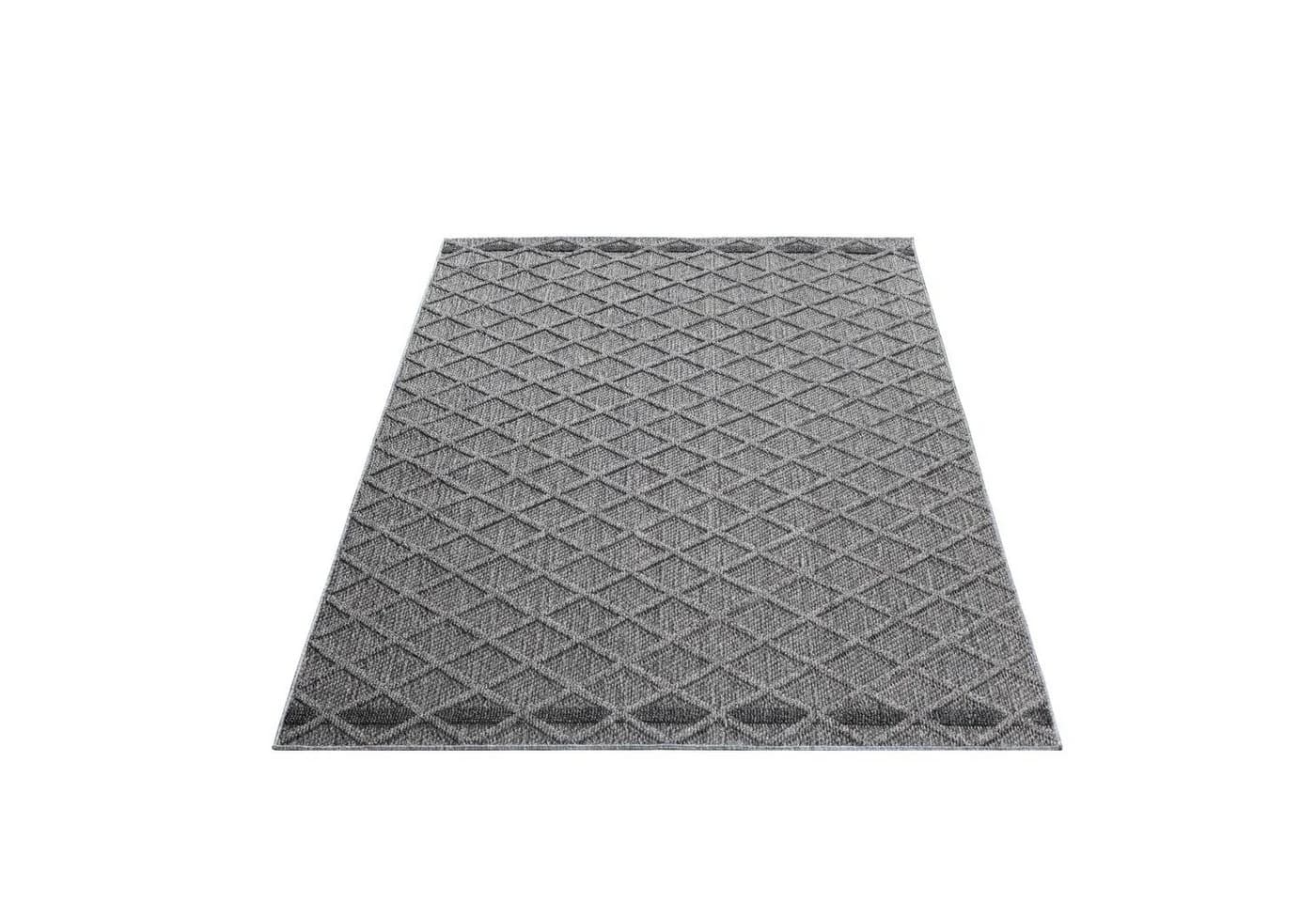 Teppium In & Outdoor Teppich Grau Rauten Design 8 mm Florhöhe - Bild 3