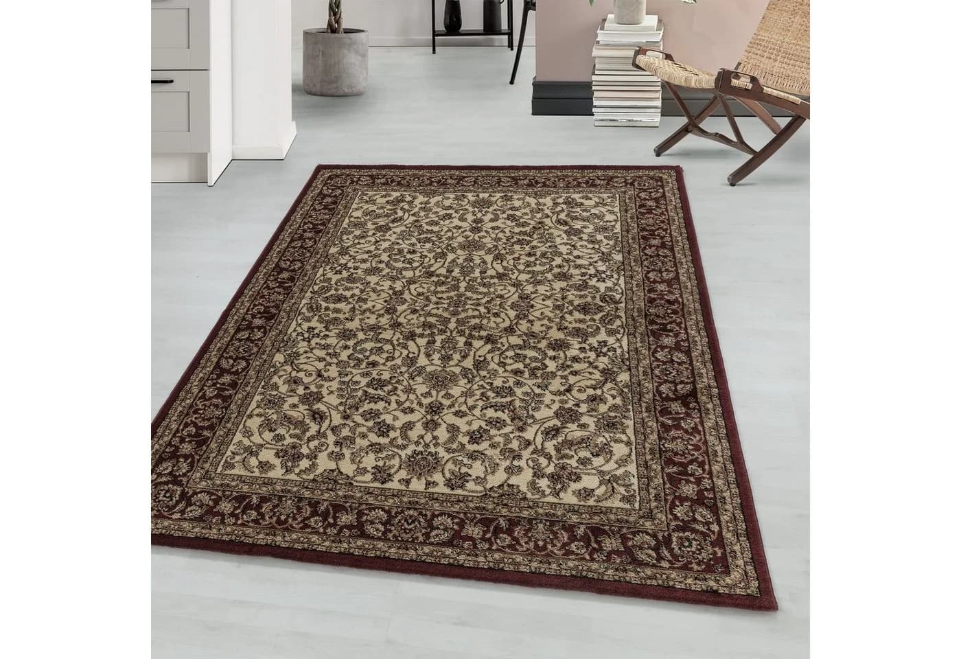Teppium Orientalisch Design Teppich Beige Polypropylen Kurzflor