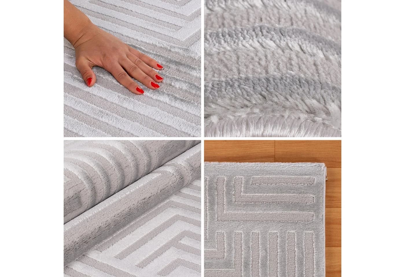 Teppium Teppich Geometrisch Design Silber - Bild 5