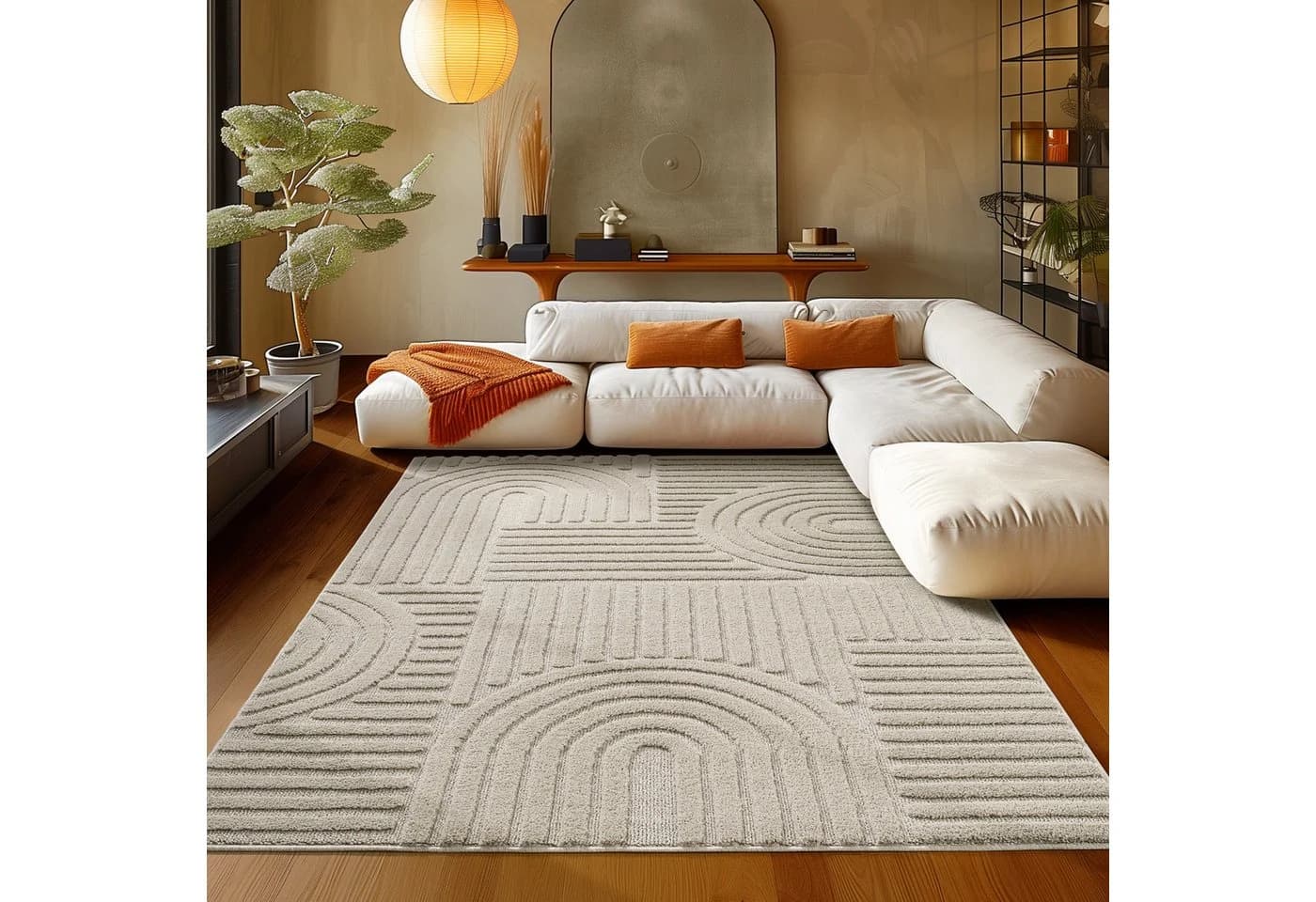 Teppium Hochflor-Teppich Boho-Design Beige/Braun Polypropylen - Bild 2