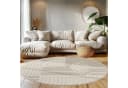 Teppium Hochflor-Teppich Boho-Design Rund Beige Bild 2