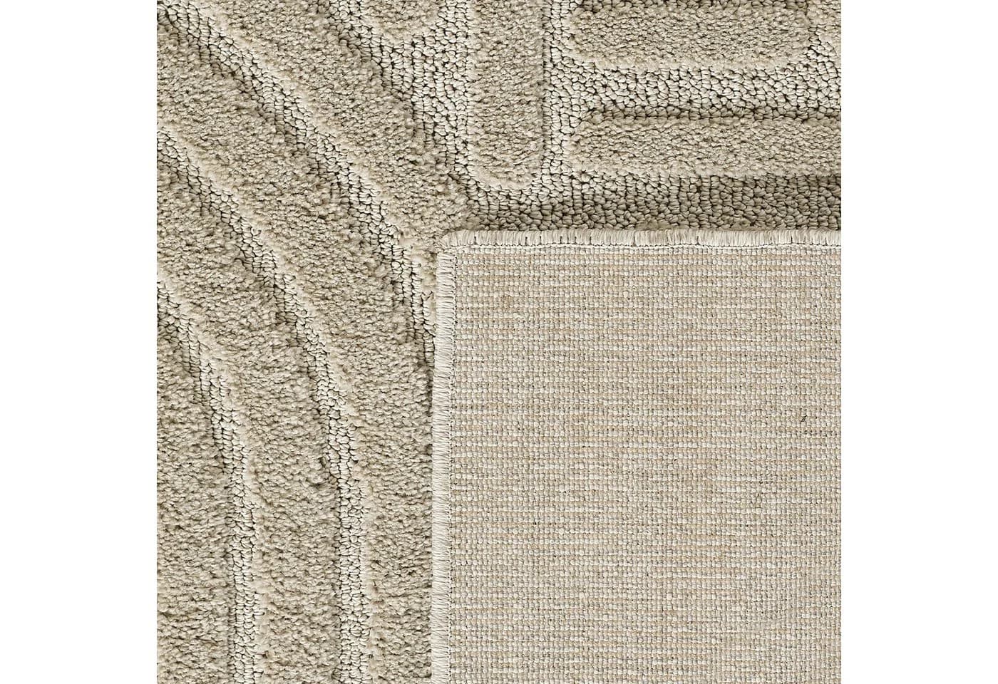 Teppium Hochflor-Teppich Boho-Design Rund Beige - Bild 5