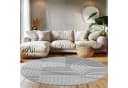 Teppium Hochflor-Teppich Boho-Design Grau Silber Rund Bild 2