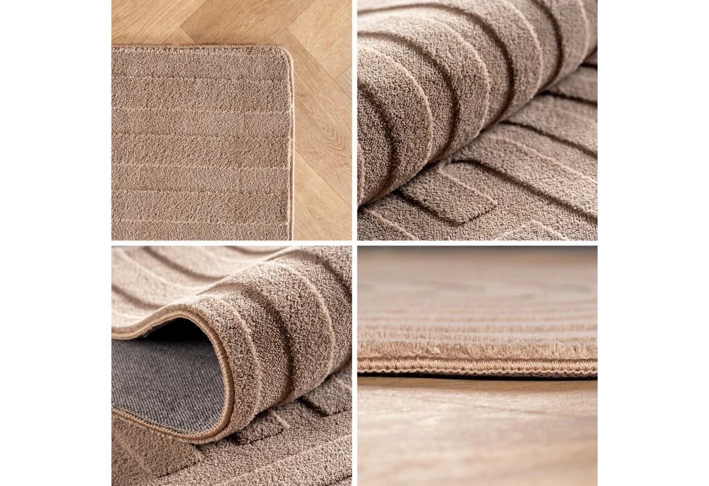Teppium Boho Teppich Beige Skandinavisch Kurzflor