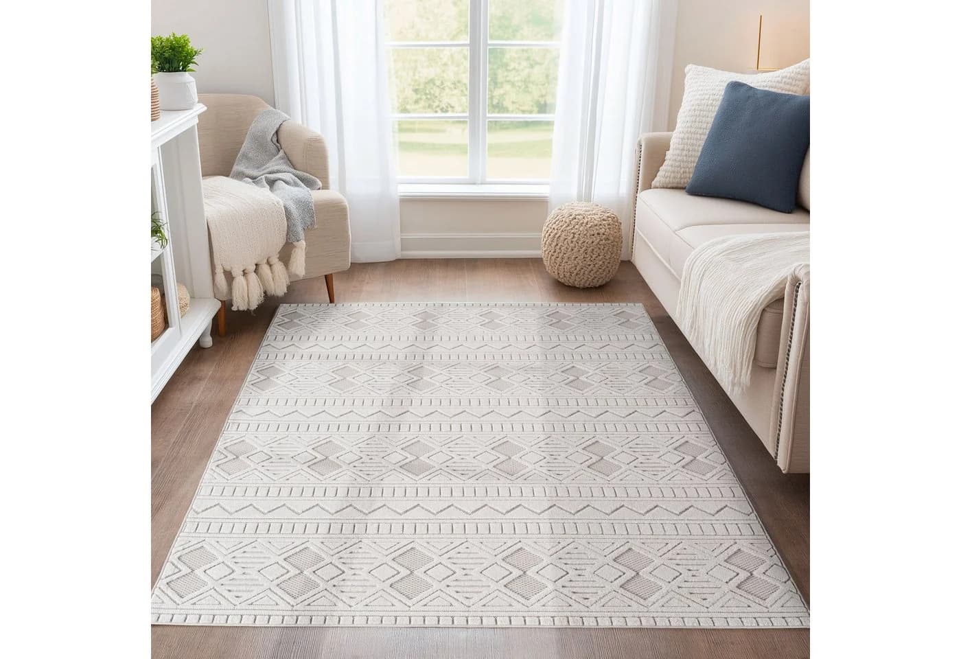 Teppium Vintage Design Teppich Creme Polypropylen