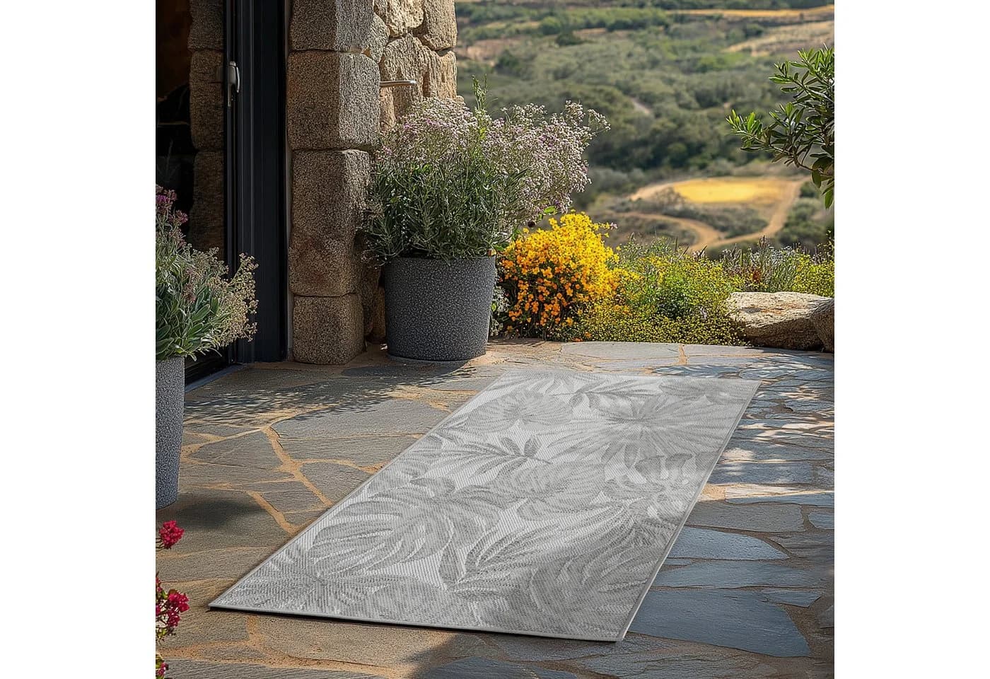 Teppium Tropische Musterteppiche Rechteckig 5 mm Indoor Outdoor Wetterfest 3D Optik - Bild 2
