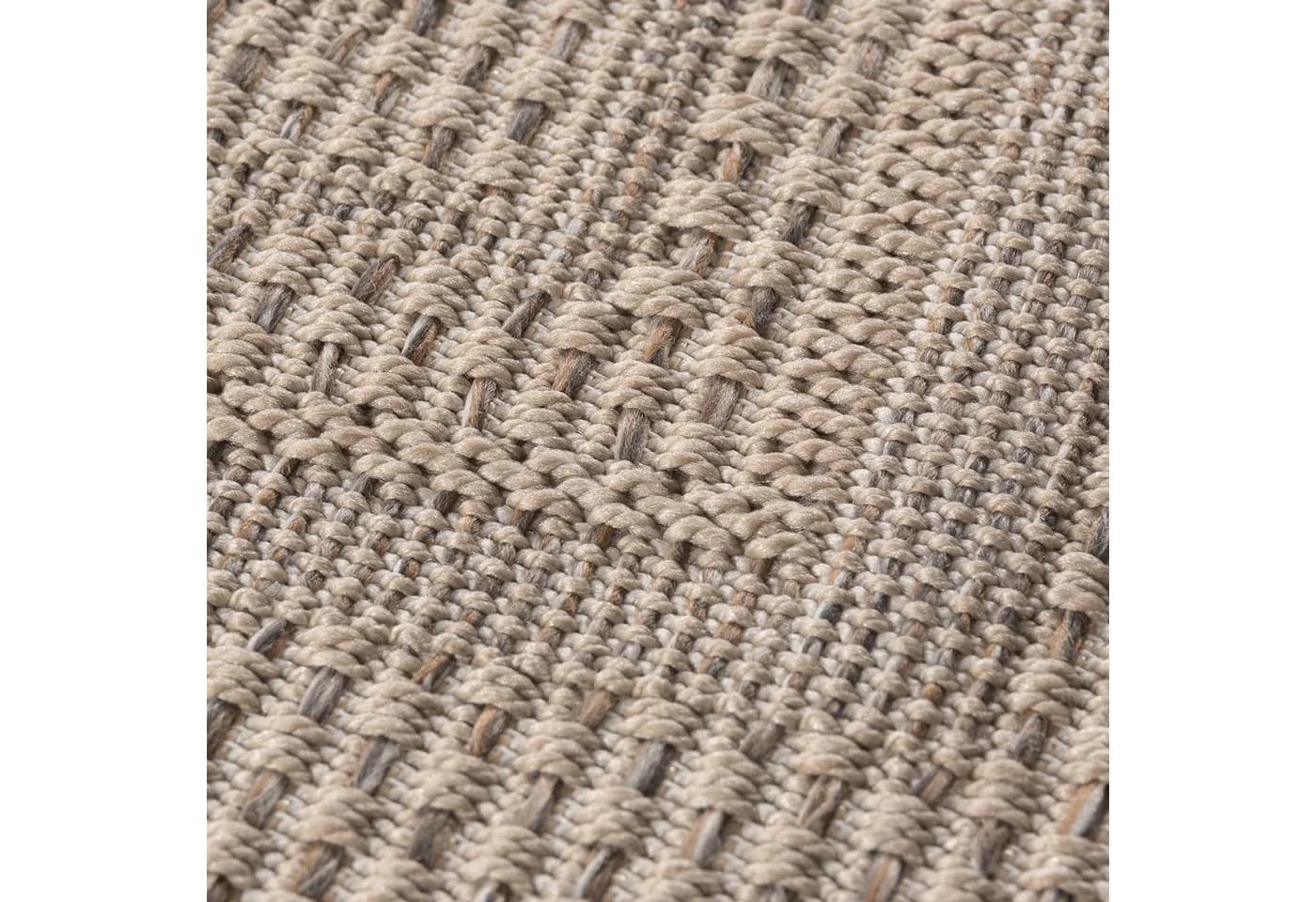 Teppium Outdoor Teppich Schlichter Flatweave 5 mm Indoor Outdoor Wetterfest 3D Optik - Bild 5