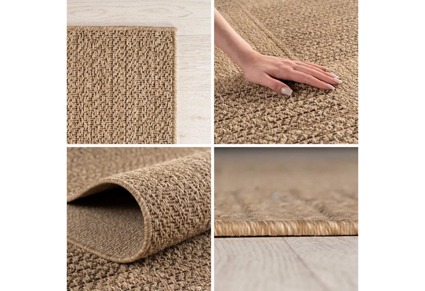 Teppium Teppich Natürlicher Jute-Optik Outdoor-Stil Beige