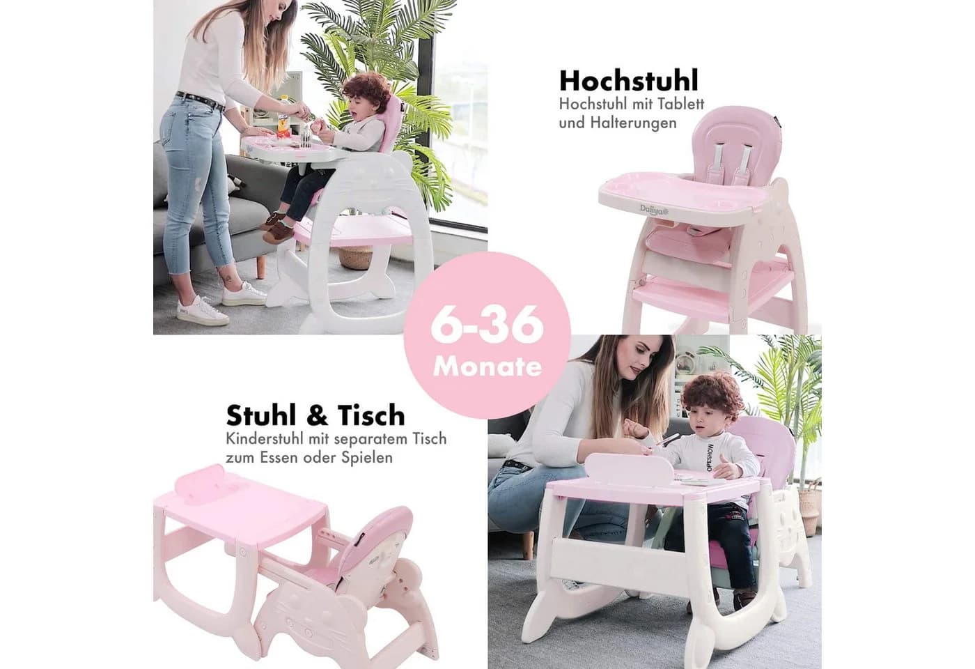 Daliya® Kombihochstuhl MULTIHOK 4in1 Baby- & Kinderhochstuhl, Spieltisch mit Kinderstuhl - Bild 3